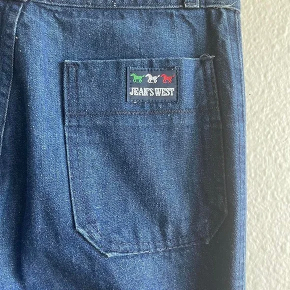 Vintage 1970s Denim Cotton Bell Bottom Seafares - Picture 6 of 9
